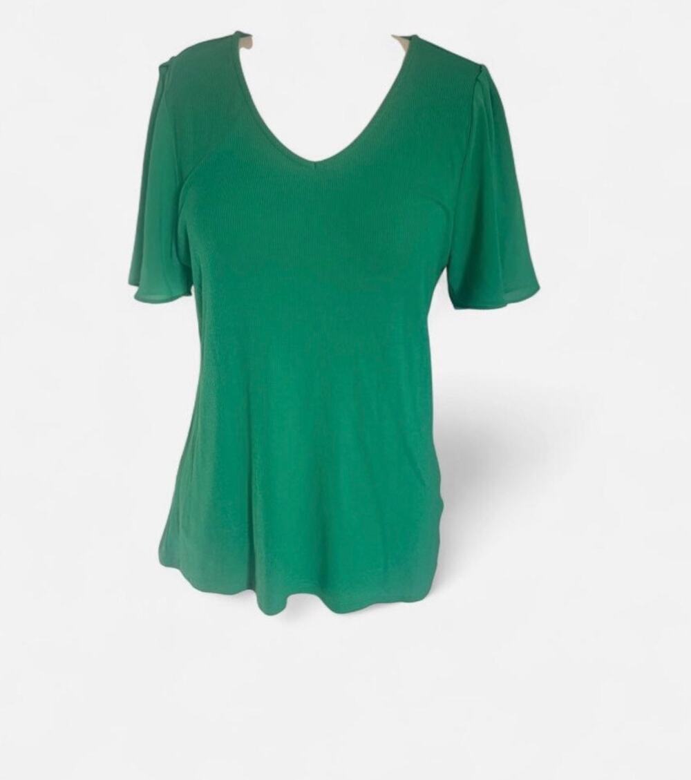 Violet & Roses (stitch fix) green V-neck top